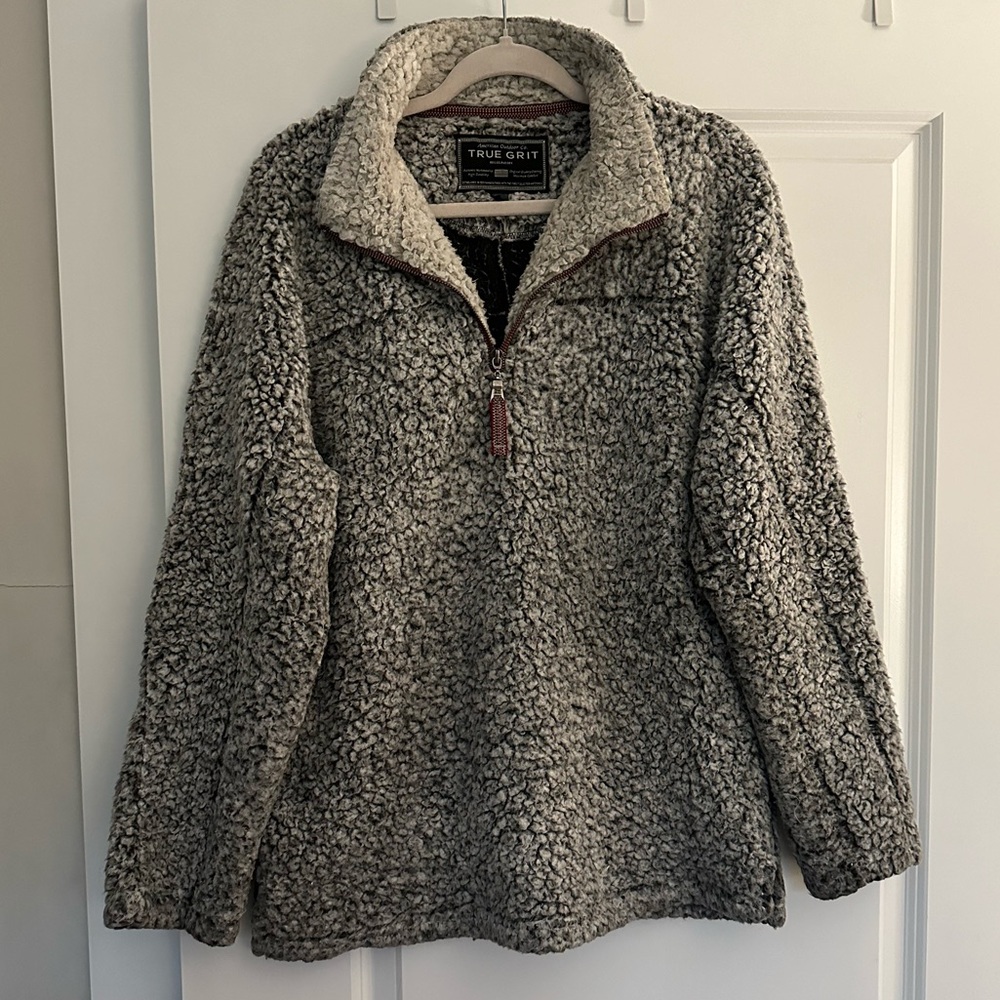 True Grit Sherpa Style Quarter Zip Pullover